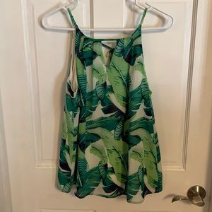 Tropics Palm Tank Top Blue rain small